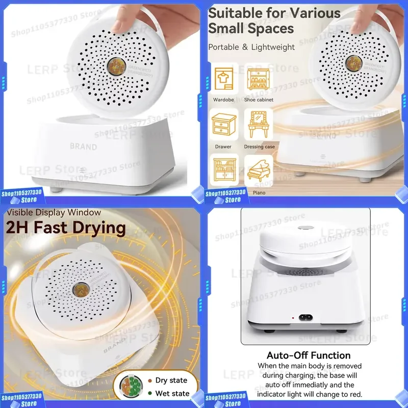 Portable Mini Dehumidifier for Home Smart Wireless Air Dryer Automatic Moisture Absorber Compact Room Humidity Control Device