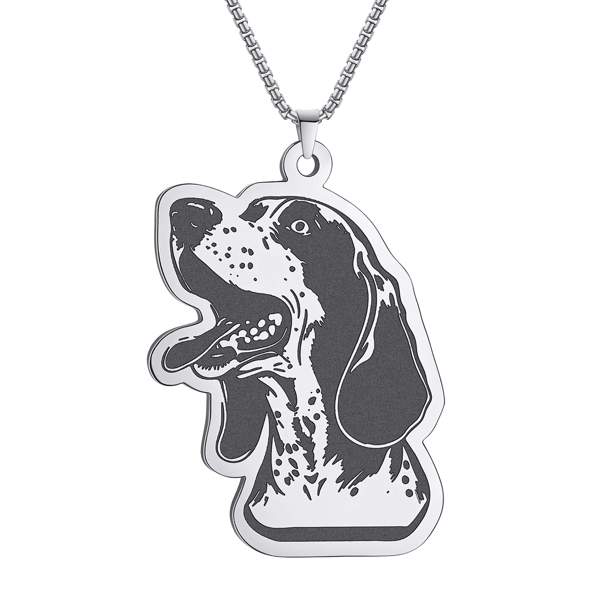 Bluetick Coonhound Pendant Necklace For Women Men Jewelry Stainless Steel Jewelry Cartoon Necklace