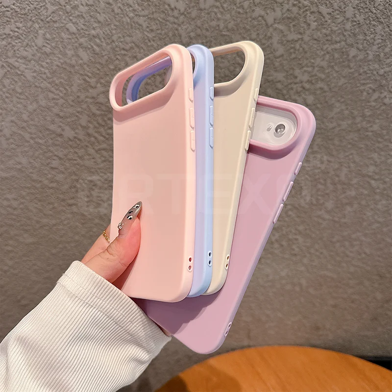 เคสซิลิโคนเนื้อนุ่มสีลูกกวาดหรูหรา ลายด้าน สำหรับ iPhone 17 air 17 pro 17 pro max ﻿ เปลือกหุ้มกันกระแทกสีทึบ ﻿