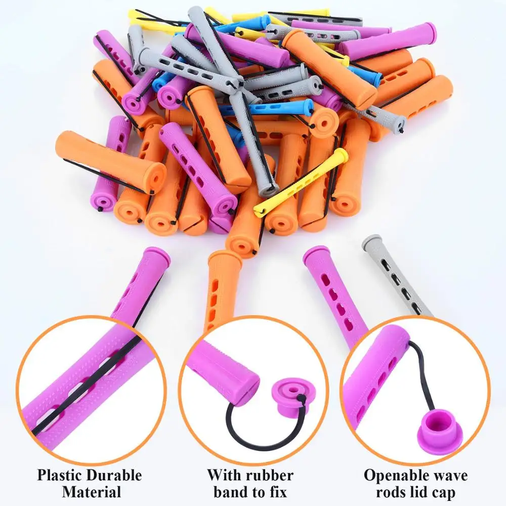 20Pcs/Set Of Perm Curling Rods 8 Sizes Of Curling Irons Plastic Cold Wave Rods Perming Rods Curling Irons Hair Styling Tools