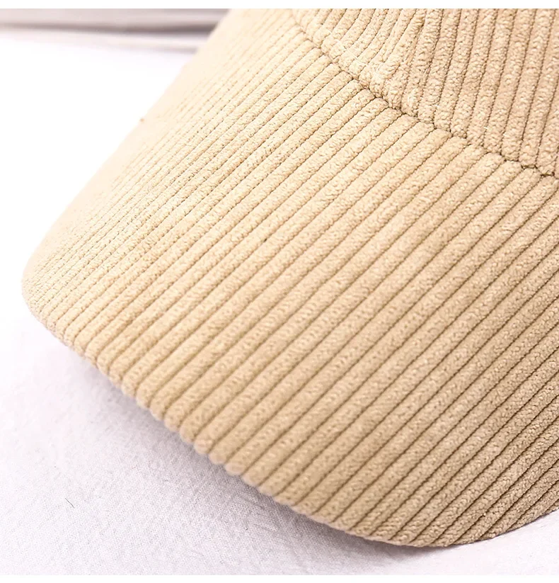 Frühling Herbst Cord Baseball Cap für Frauen Männer Unisex Vintage Solide Snapback Hip Hop Hüte Winter Einstellbare Outdoor Sport Hut – Detail 8