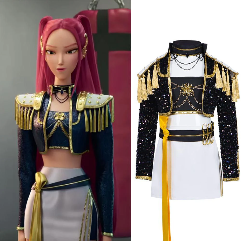 

New Adult Kids Mira Rumi Zoey Stage Outfits Cosplay Costume Uniform Halloween Party RolePlaying Dress Up Glitter Suits 100-180cm
