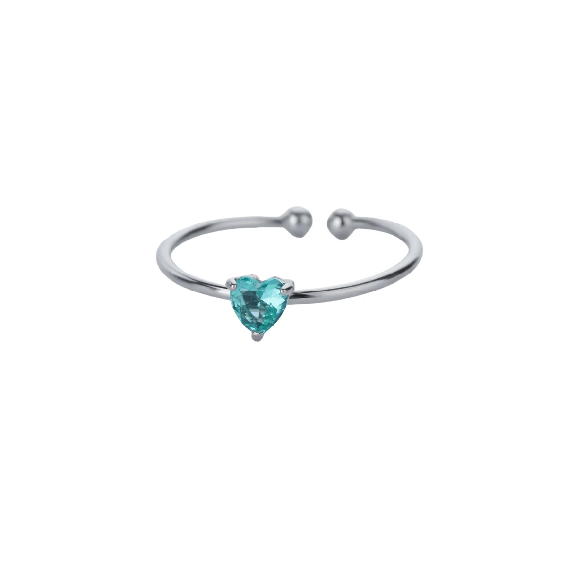 Women's Stainless Steel Heart Ring with Tiny Zircon, Gift Idea