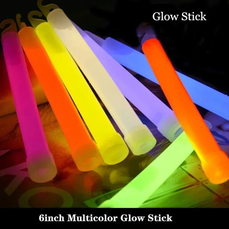 6Pcs Colorful Glow Sticks 6inch Chemical Light Stick Outdoor Camping Emergency Light Party Decoration Fluorescent Light