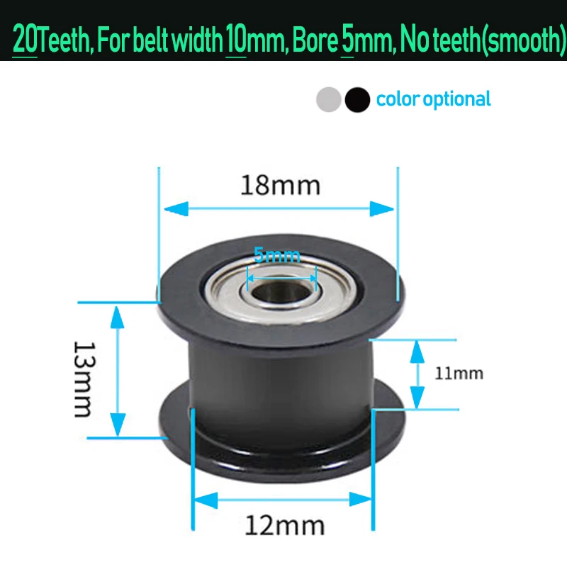 GT2 Spann Timing Pulley 16-zahn 20-Zähne mit 3mm oder 5mm Bohrung mit Lager für 3D Drucker Teile Zahnriemen 6mm 10mm