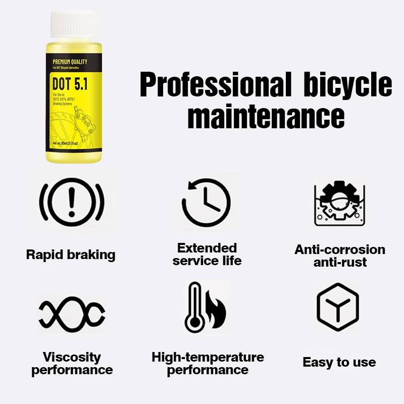 DOT 5.1 Bicycle Brake Fluid High Performance Hydraulic Disc Brake Oil For SRAM Hayes Hope Formula MTB Cycling Parts