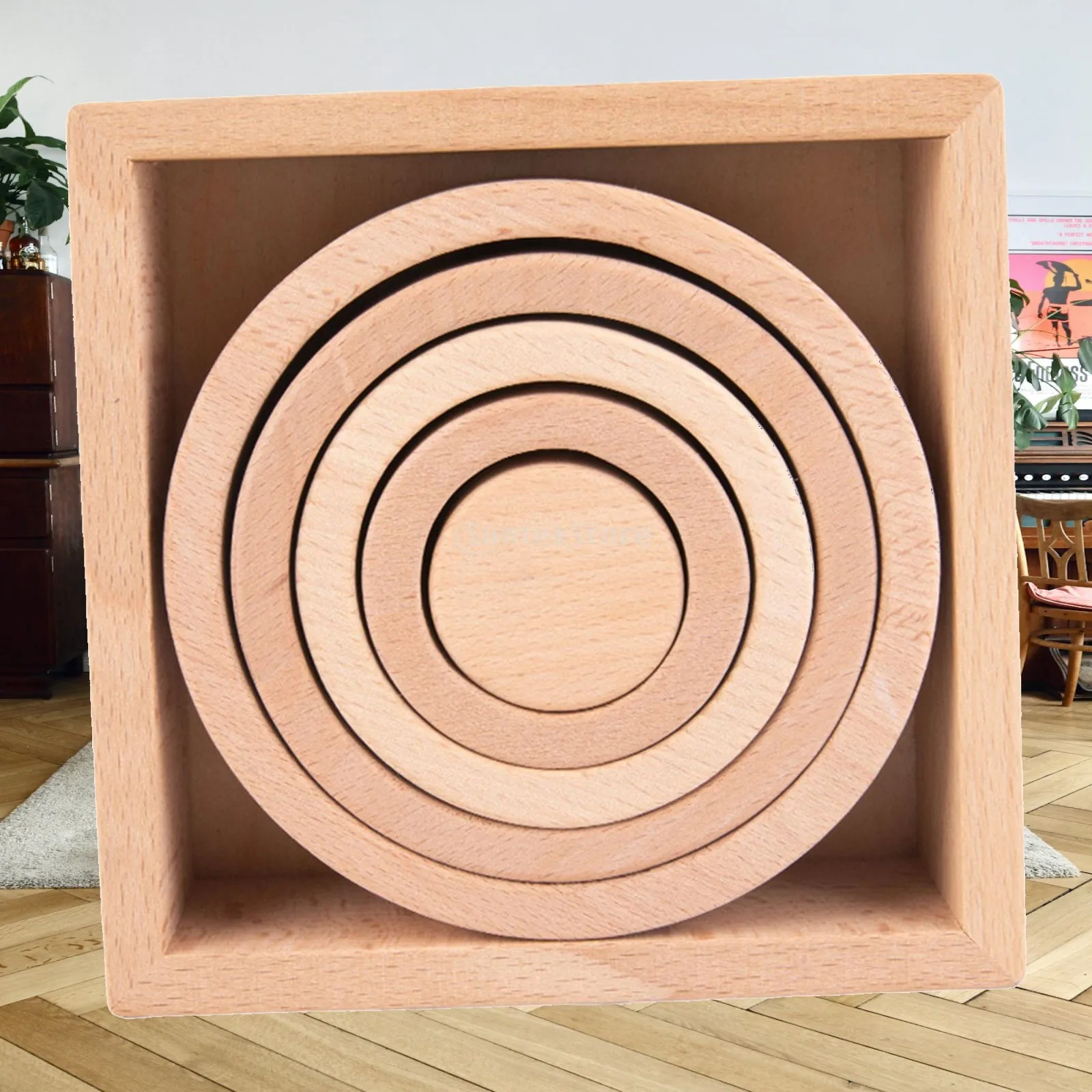 Wooden Stacker Nesting Montessori Early Development Learning Building Blocks Stacking Game for Preschool Kids Year Old