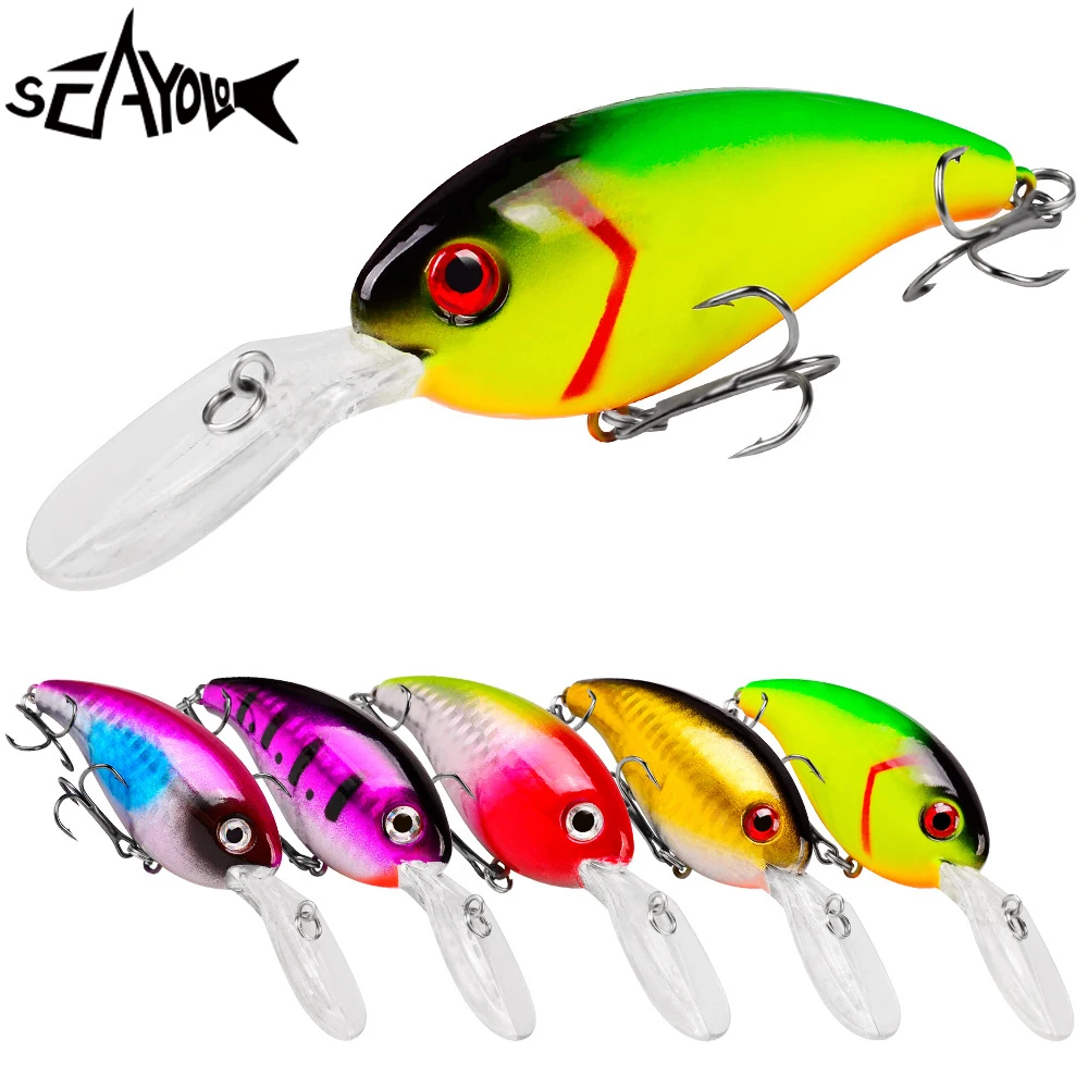 

Sea.Yolo 3D Eyes Crankbait Fish Lure 10CM 14.5G Artificial Hart Bait With Inner Balls and Treble Hooks for Fishing Tackle Pesca