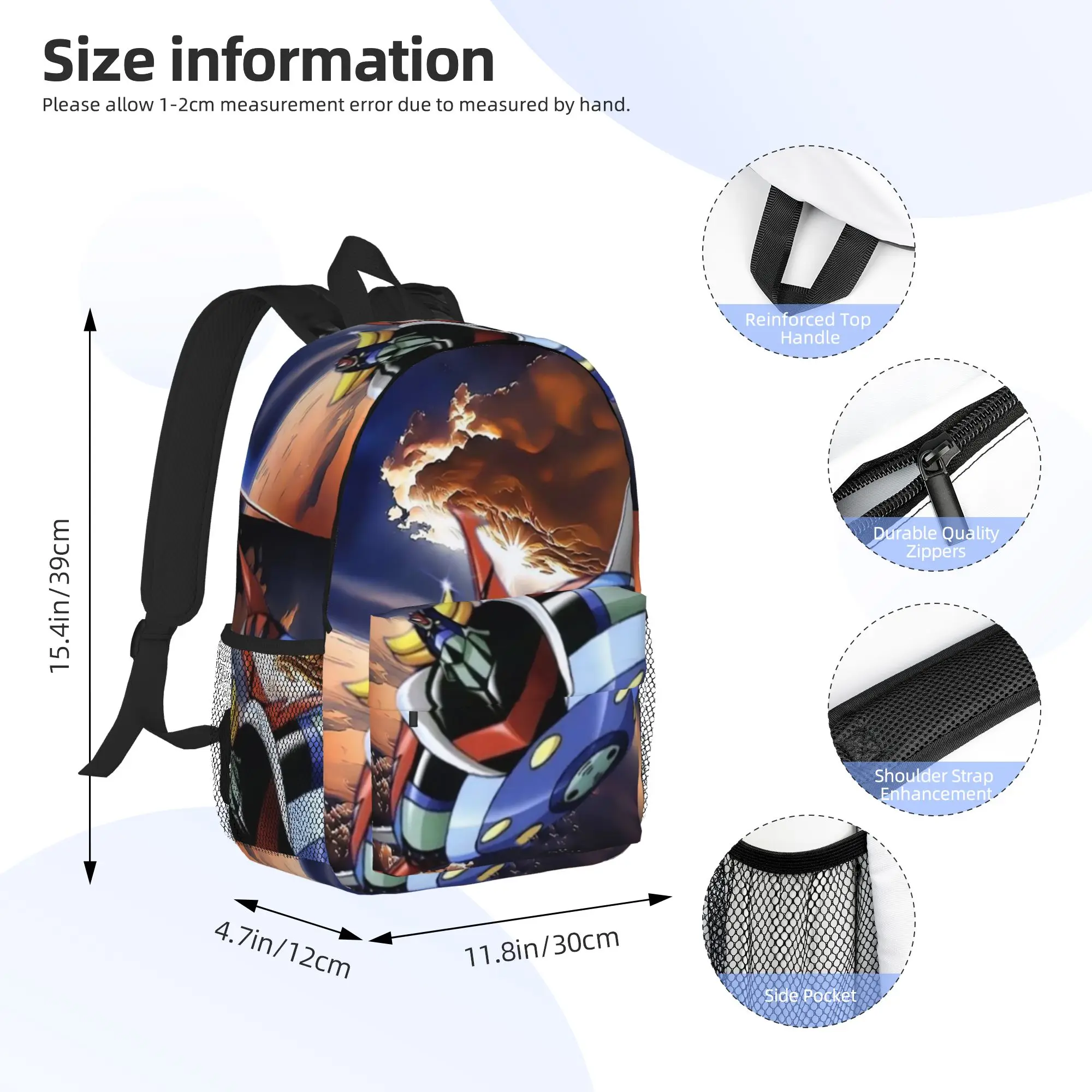 Goldrake Goldorak Anime Mazinger Z UFO Robot Grendizer Backpack Hot Sale Daypack Boys Girls BookBag Shoulder Bags School Bag