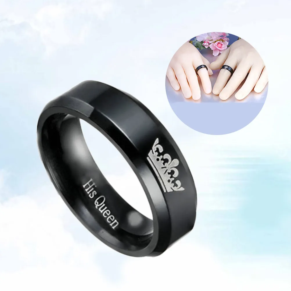 Couples Ring Titanium Steel Crown Stainless Steel Size 6 Lover Rings Wedding Promise Jewelry Couple Finger Ring Symbolizing Love