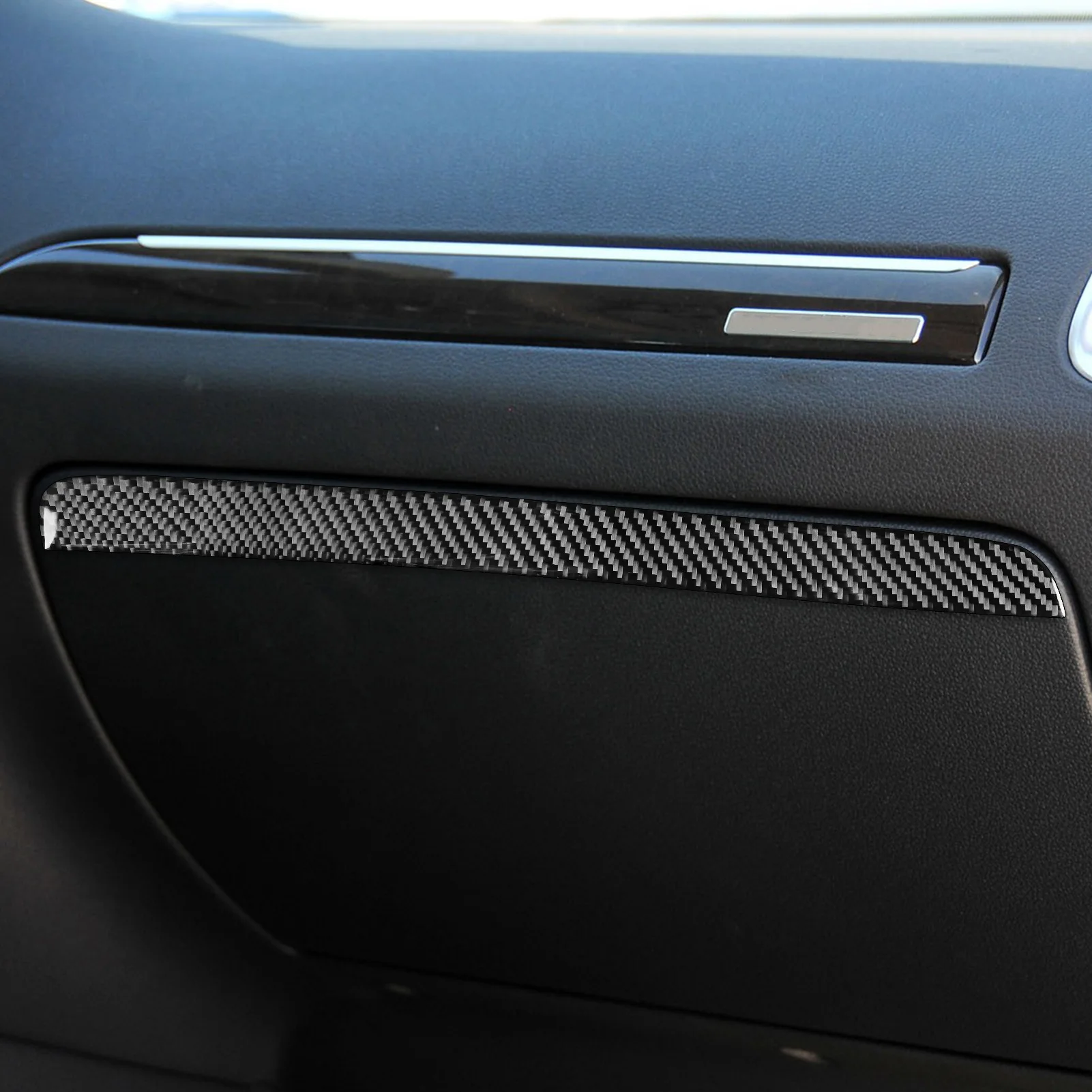 1PC 3*3 3K Twill Weave Genuine Carbon Fiber Passenger Side Glove Box Trim for Audi Q7 1st Generation 4L (2007-2015)