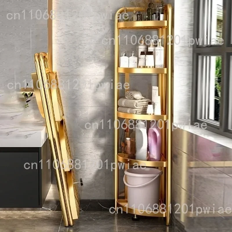 Bathroom Storage Rack 3/4/5 Tier Toilet Corner Shelf Multi Story Racks Snack Cosmetic Holder Kitchen Organizer Triangle Shelf