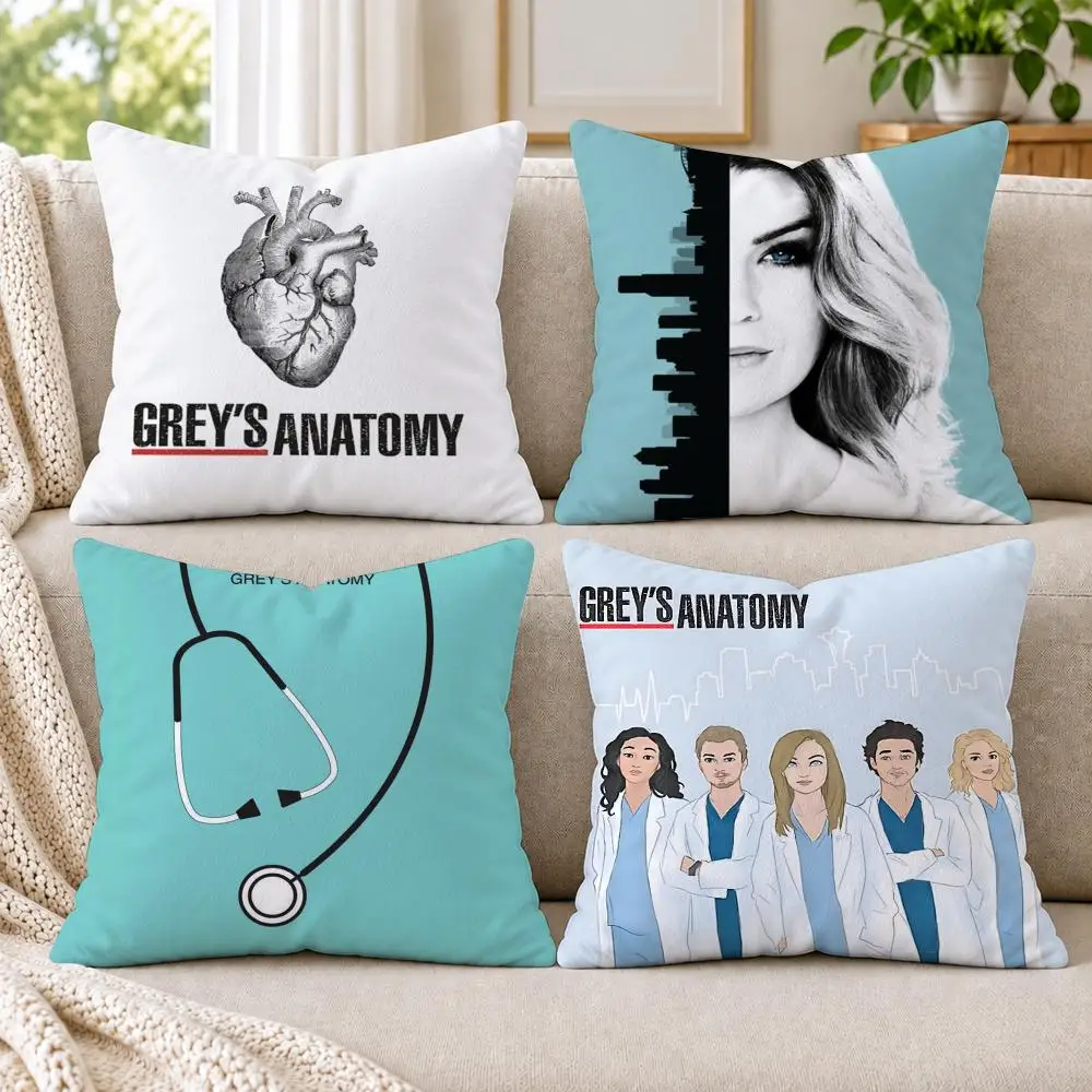 G-Greys AnatomyS Cushion Cover Short Plush Double-Sided Printing Sofa Bedroom Living Room Throw Pillow Cover Home Decor