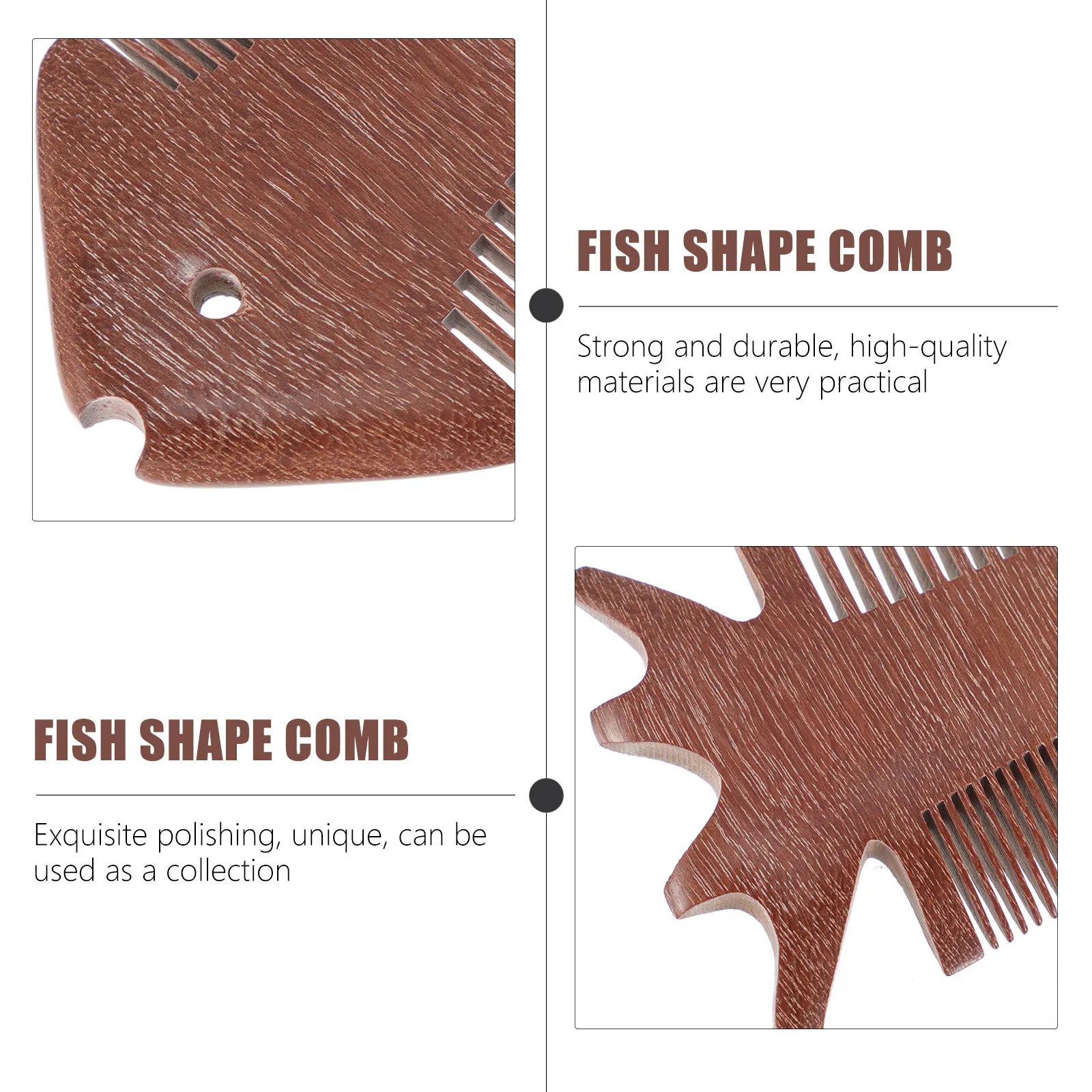 

Fish Shape Wooden Comb Natural Aroma Polished Teeth Wood Comb for Preventing Hair Breakage Comfortable Grip Scalp Massager Beard