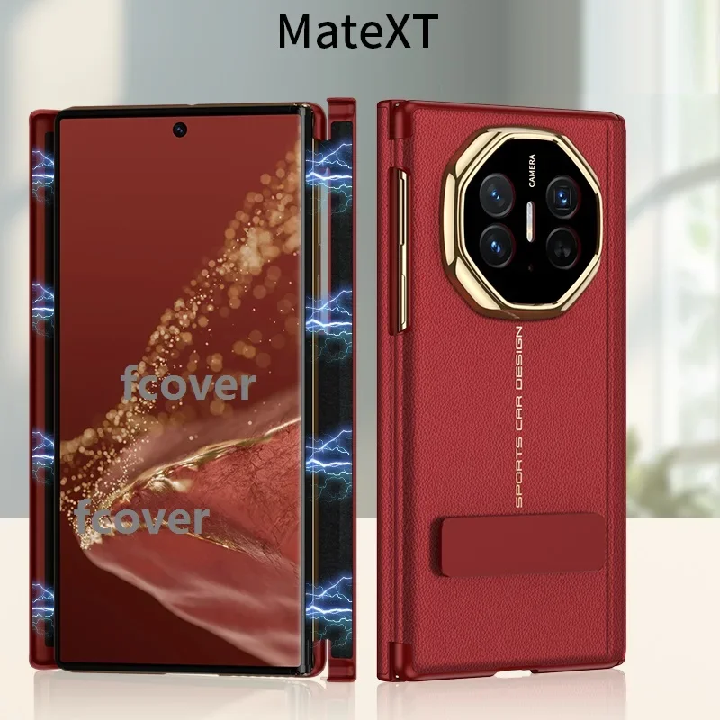 حافظة هواوي ميت XT Masterpiece: جلد طبيعي ثلاثي الطي، مقاوم للصدمات من الدرجة العسكرية، 360 درجة °   واقي عدسة الكاميرا