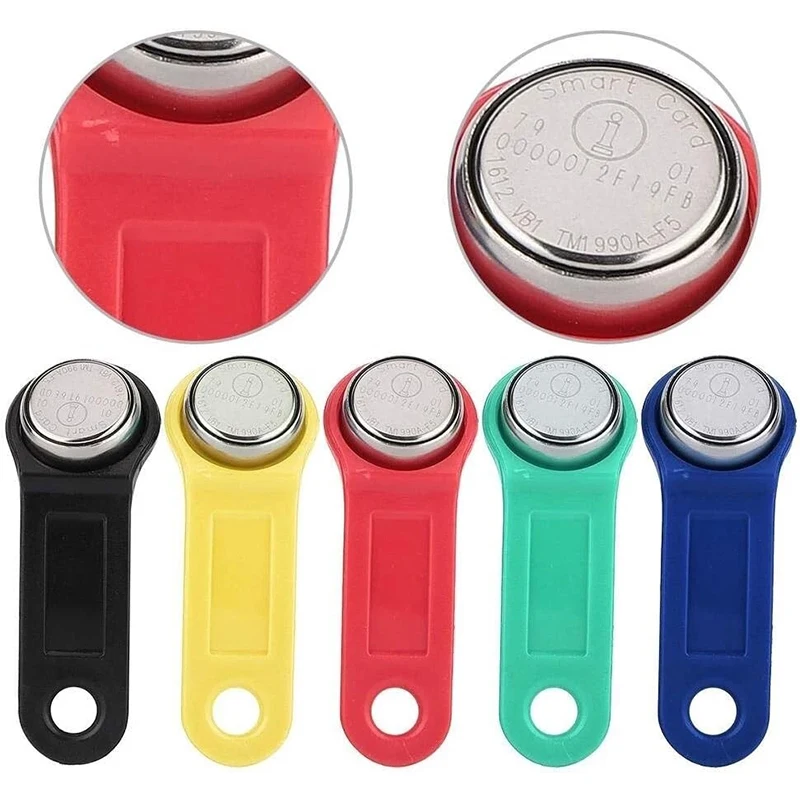 5PCS/Pack TM1990A-F5 IButton TM Card Mix Random Color 304 Stainless Steel Non Magnetic IB TM Cards Key Tags for Copy Card