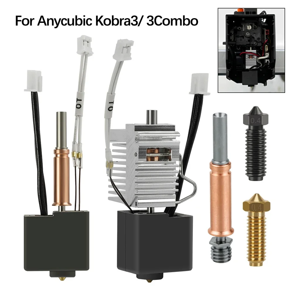 

Hotend комплект для Anycubic Kobra 3 комбинированные сопла термистора нагревательная трубка 24 в 50 Вт Bi металлический Тепловой разрыв Горячий Конец для Anycubic Kobra 3