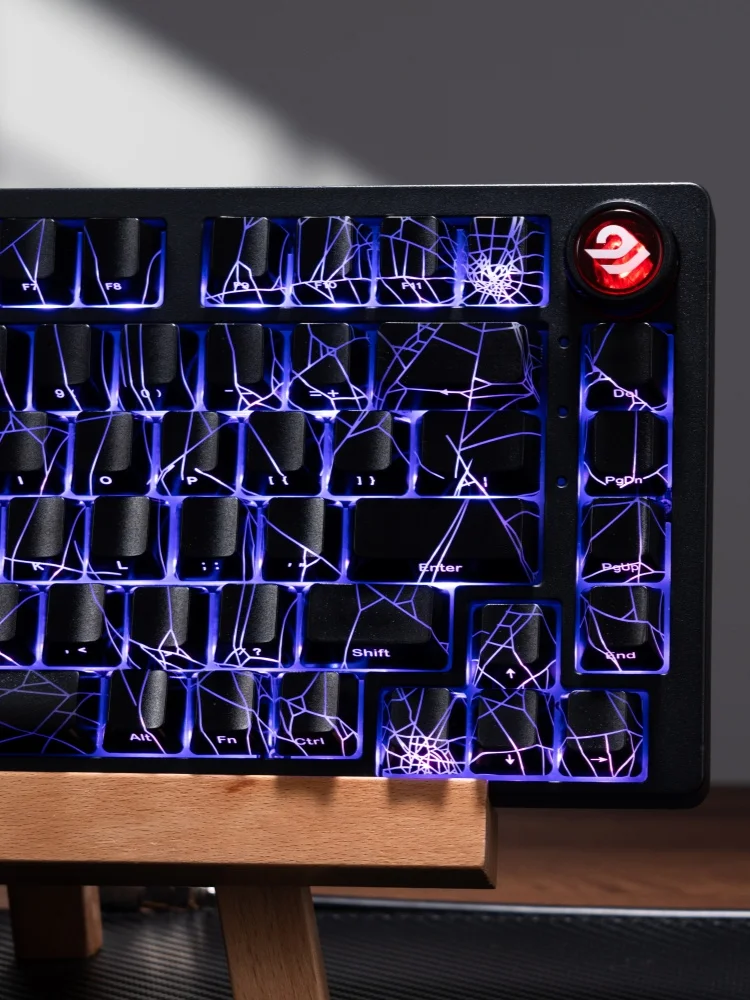Klawisze XVX Spider Web, profil OEM, przepuszczające światło, zestaw klawiszy IMD-Tech, 118 klawiszy, czarne podświetlenie (tylko klawisze) — 2