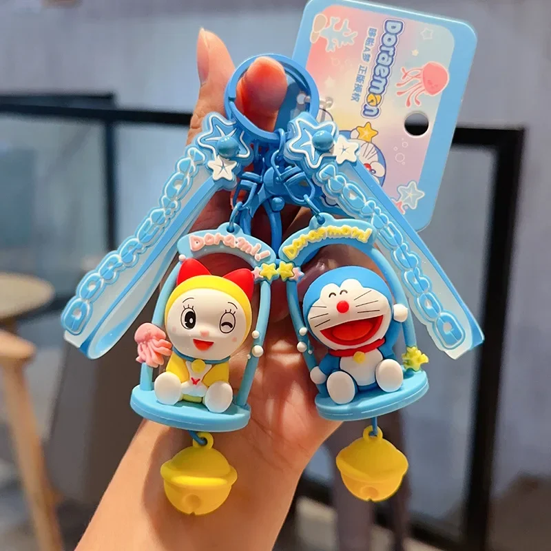 Doraemon Cute Swinging Cartoon Doll Car Keychain Children's Creative School Bag Pendant Anime Peripheral Couple Holiday Gift