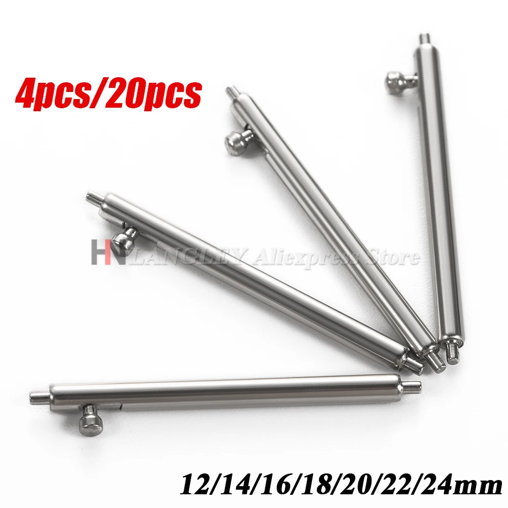 4個/20個入り ウォッチピン クイックリリース 1.8mm径 バンド フルステンレススチール スプリングバー 12 13 14 15 16 17 18 19 20 21 22mm 24mm