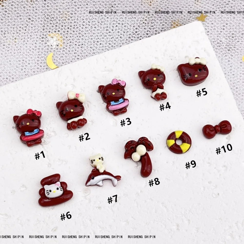 20PCS Resin Cartoon Charm Anime Kawaii Hellokitty Nails Art Accessories Stickers DIY Jewelry Decoration Hairclips Phone Case