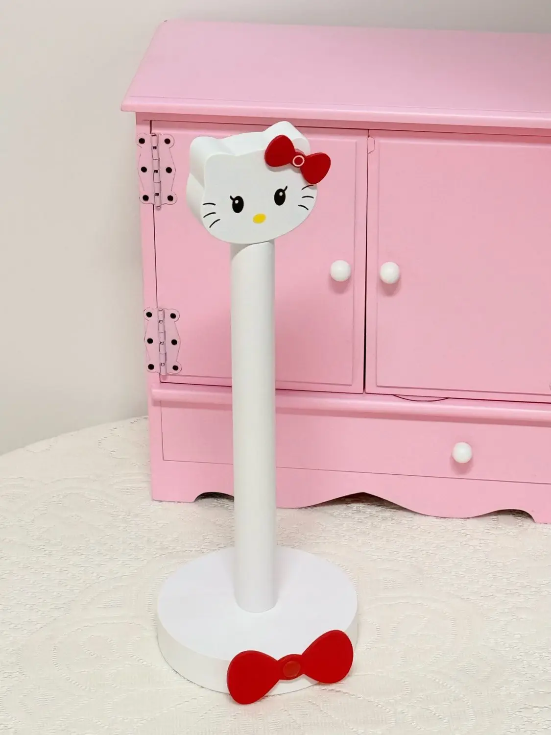 Kawaii Sanrio Hello Kitty porte-mouchoirs en bois dessin animé mignon sans poinçonnage support de rangement de cuisine porte-mouchoir domestique Vertical
