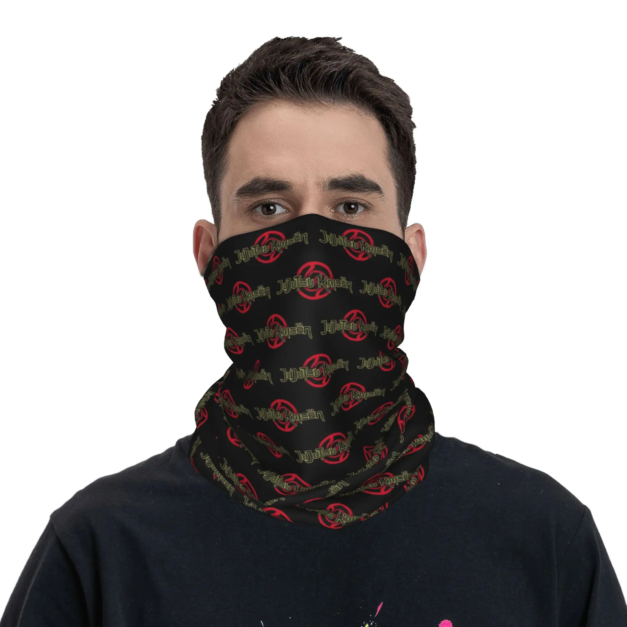 

Anime Japane Manga Jujutsu Kaisen Bandana Winter Neck Warmer Women Windproof Wrap Face Scarf for Ski Gaiter Headband