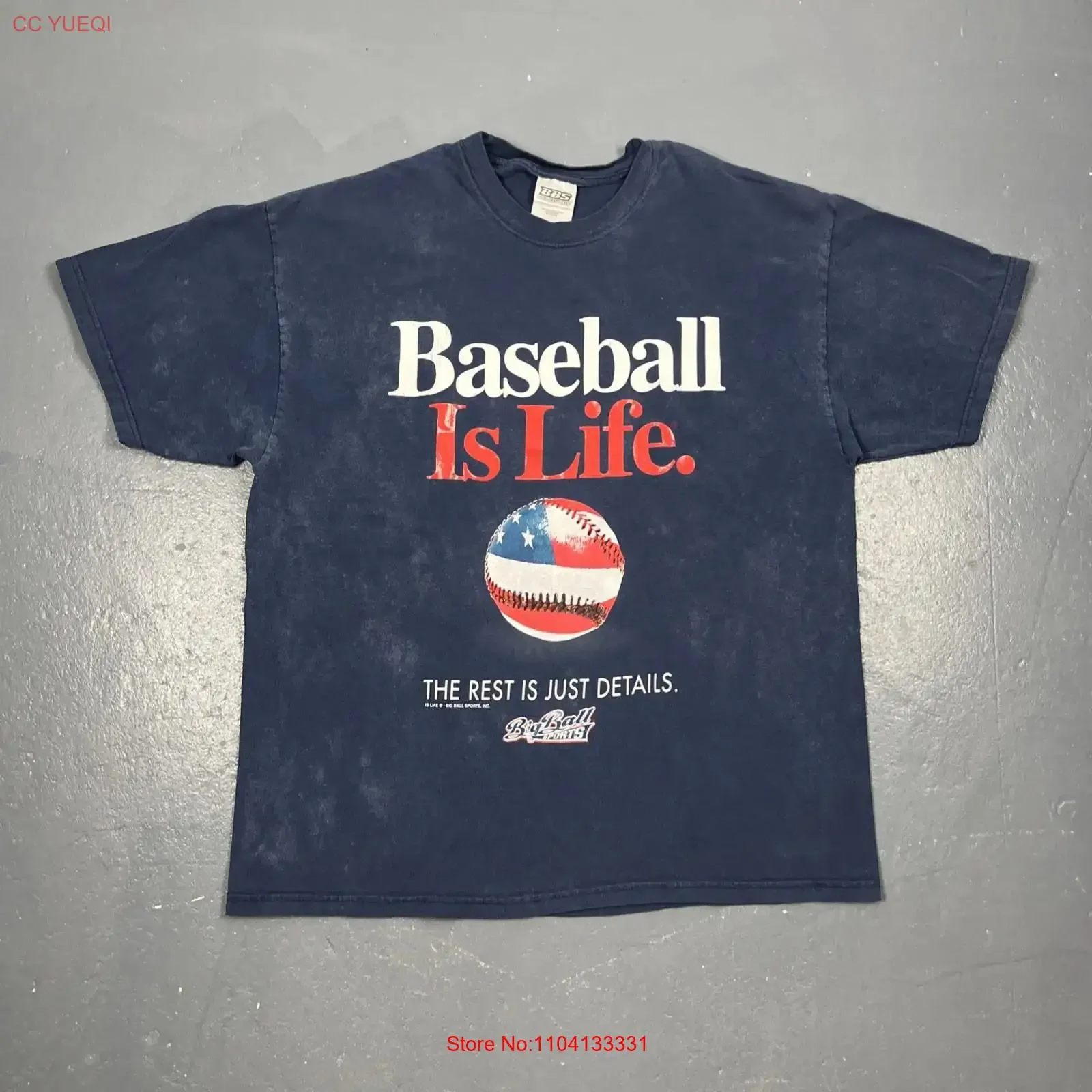 Vintage Y2K Baseball Is Life T Shirt XL Blue Big Ball Sports Casual VTG vintage Washed Breathable Comfortable Stretched