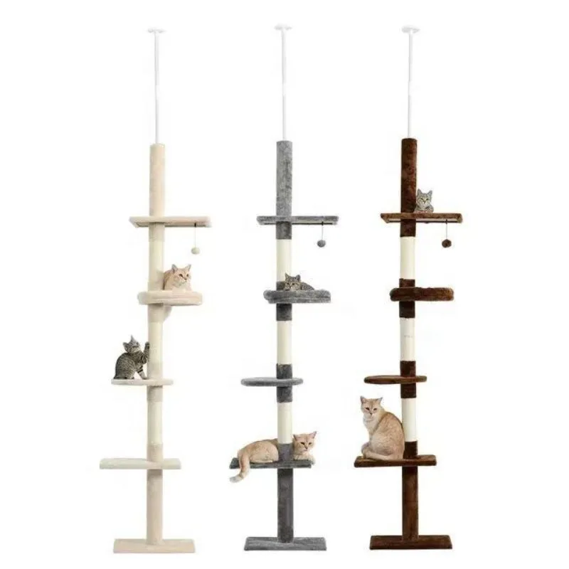 

Floor-to-ceiling cat climbing frame Tree tower Tongtian cat scratching column cat jumping platform Pet hammock
