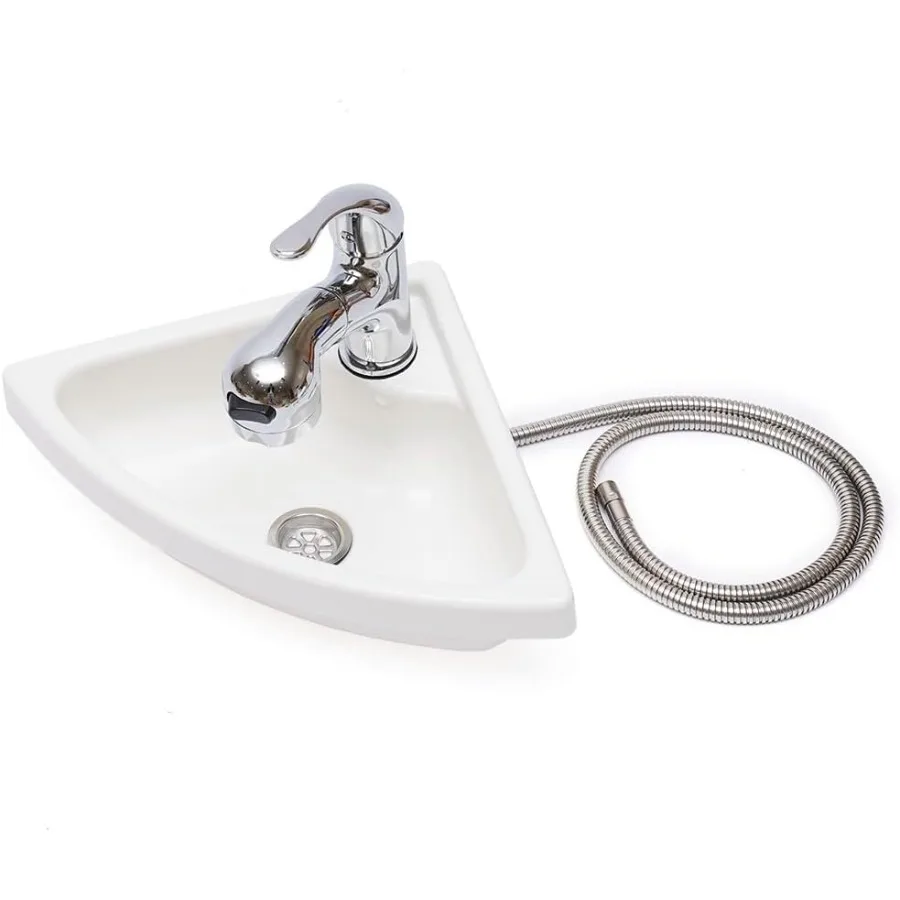 

Stainless Steel Wall-Mounted Single Bowl Sink Triangle Wash Basin Thick Small Sink Corner for Kitchen Bathroom Lavatory with Mo