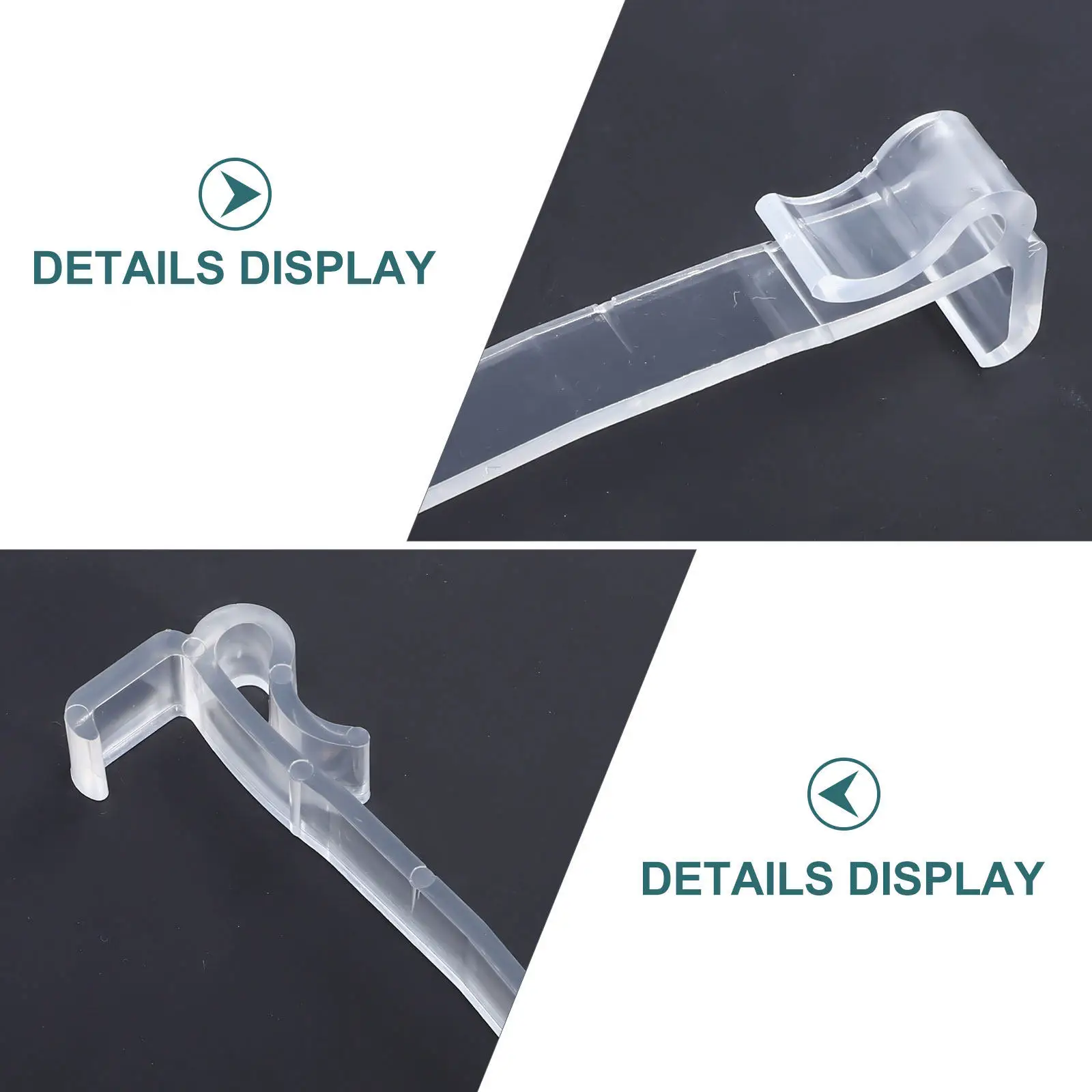 10Pcs Hidden Transparent Plastic Curtain Hooks for Home Decor Easy Install Smooth Seamless Design Heavy Duty No Burrs Curtain