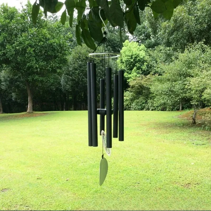 Harmonic Serenity: Premium B Pentatonic 6-Tube Aluminum Wind Chime - 80cm Precision-Tuned Outdoor Decor