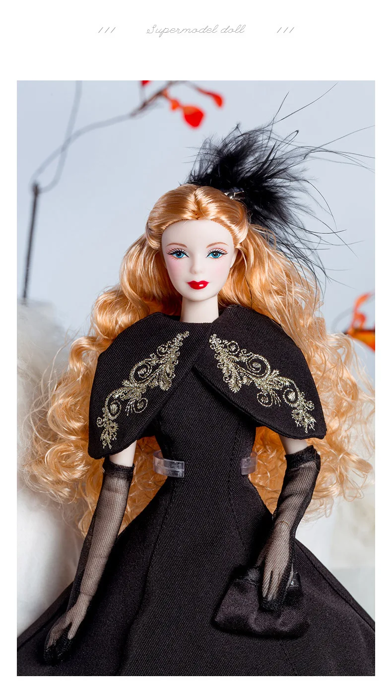 Supermodel Doll Clothes Suit Black Red Wedding Dress 32cm DollHouse DIY Dress Up Toys 1/6 Anime BJD Collector Birthday Gifts