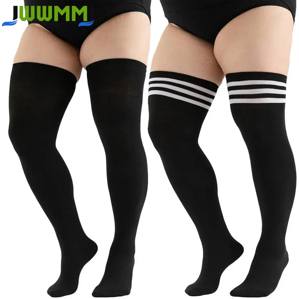 1Pair Plus Size Thigh High Socks for Thick Thighs Women- Thigh Highs Widened Extra Long Thick Knit Socks