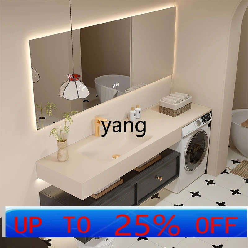

LMM bathroom washing machine wash basin integrated cabinet rock slab hot bending balcony combination