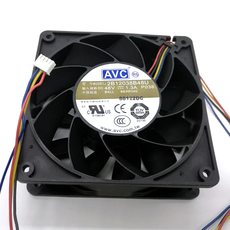 120ミリメートル48v冷却ファン12センチメートルavc 2B12038B48U DC48v 1.30a 120 × 120 × 38ミリメートル12センチメートル4ラインインバータ冷却ファン
