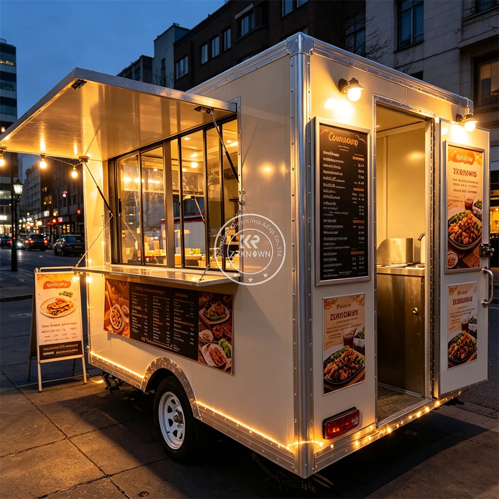 Custom Luxury Food Trailer Mobile Restaurant Snack BBQ Truck Concession Catering Food Truck With Full Kitchen For Sale