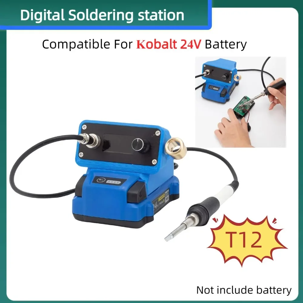 T12 Cordless Soldering Iron For Kobalt 24V Max Low Profile Battery Portable Intelligent Digital Soldering Table For DIY Repair