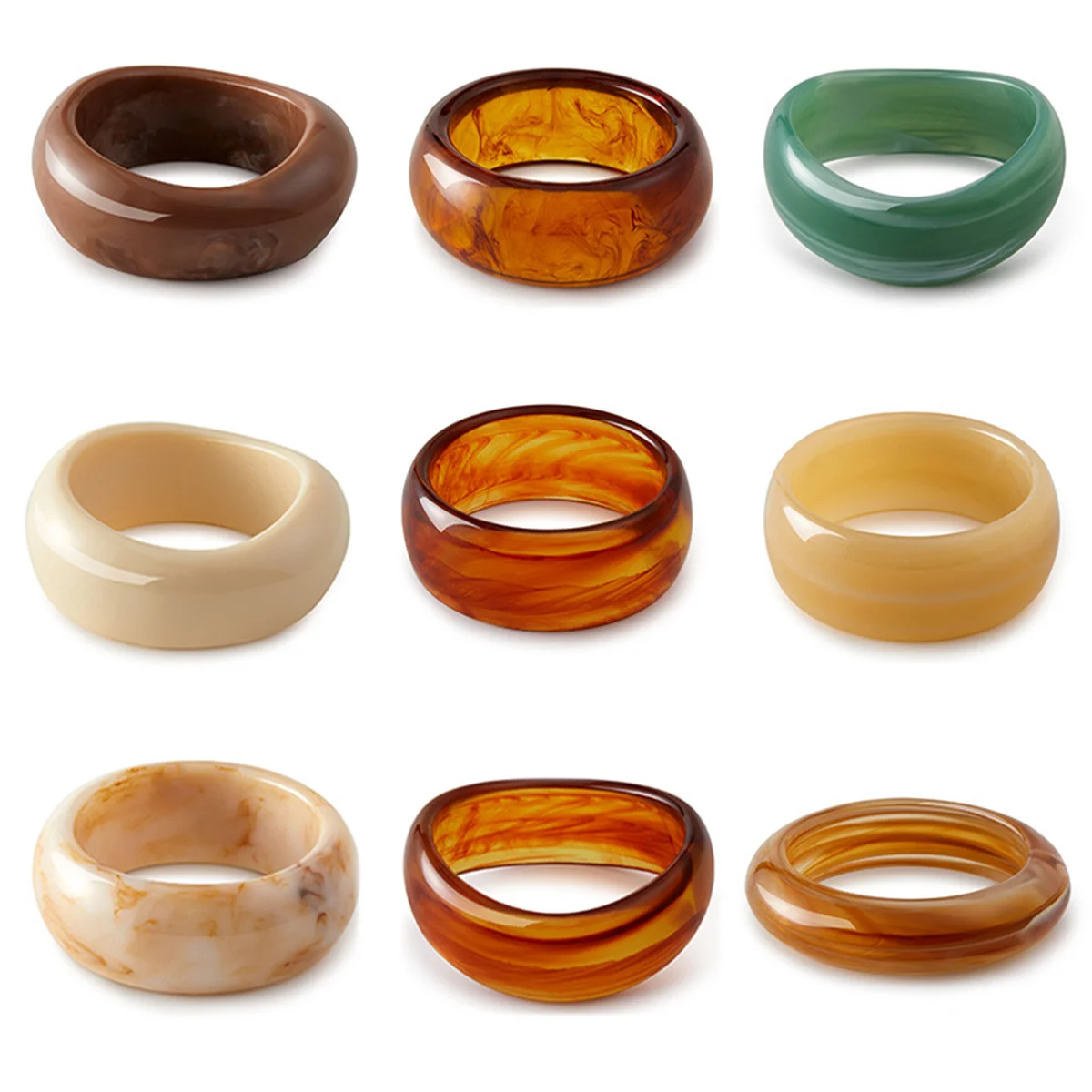 لطيف ملون حجم كبير أساور مكتنزة أساور للنساء الفتيات الاكريليك واسعة المعصم بيان المجوهرات هدية الإسورة بالجملة #1