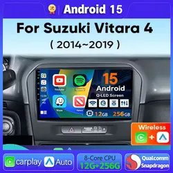 Android 15 Carplay Car Radio For Suzuki Vitara 2015 - 2019 Navigation GPS Multimedia Player stereo wifi+4G Auto DSP BT 360Camera