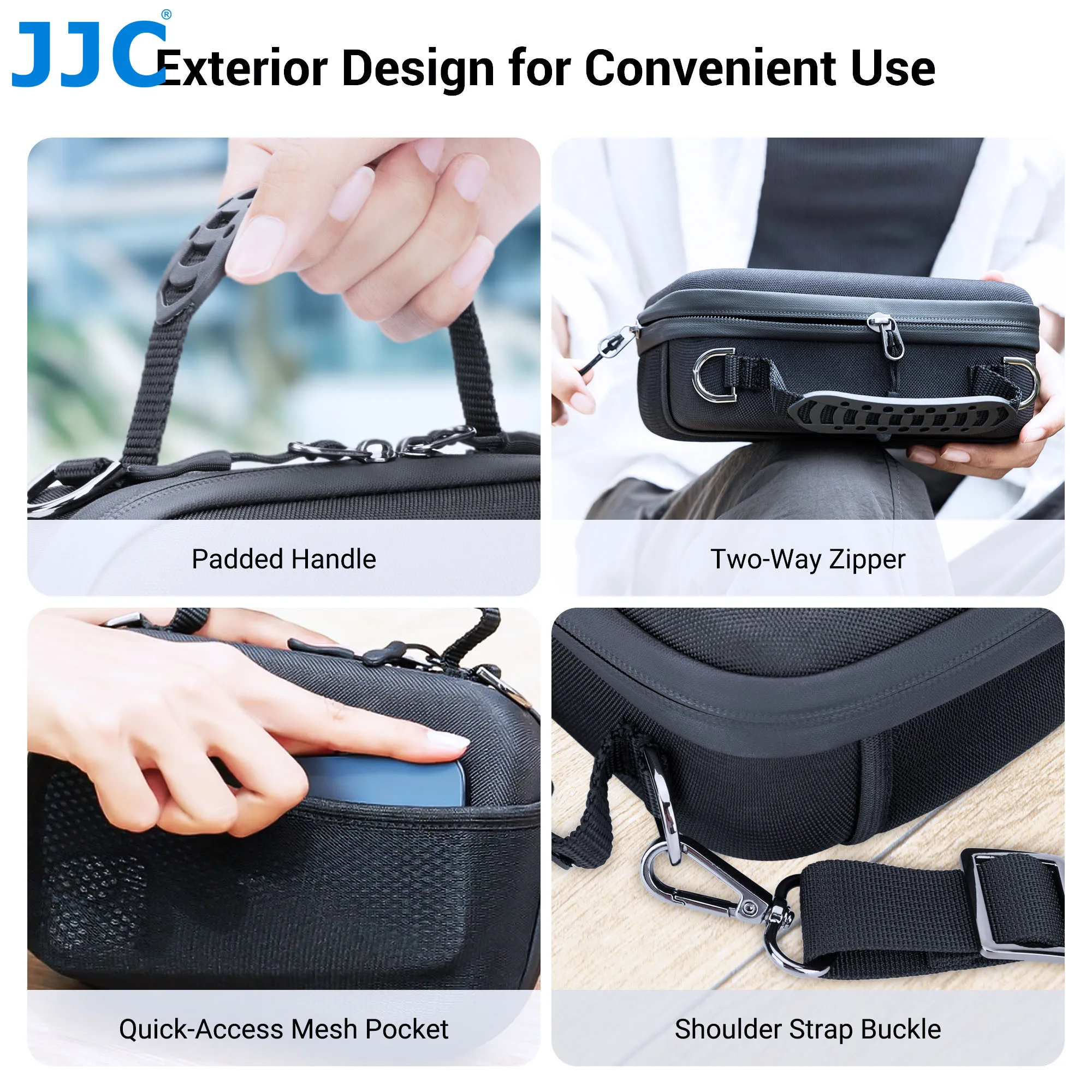 JJC Durable EVA Camera Bag Case for DJI Osmo Pocket 3 Carrying Camera Pouch with Mesh Pockets Strap Action Camera Accessories - view 5