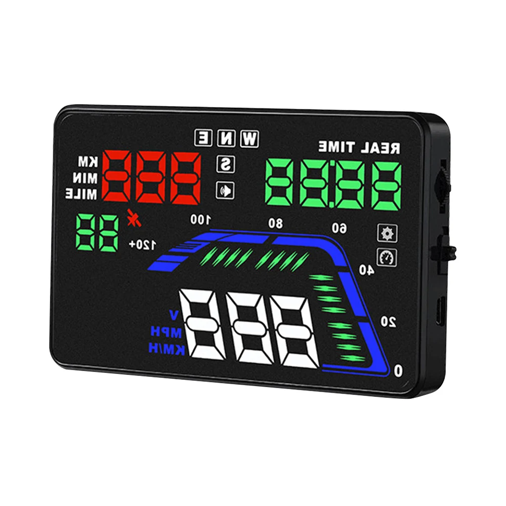 Q7 Auto HUD Display Voorruitprojector 5,5 "Head-up Display GPS Digitale Klok Overspeed Waarschuwing