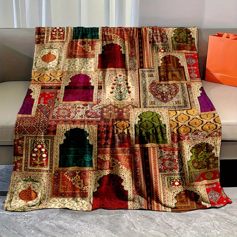 Bohemian Pattern Throw Blanket Eclectic Boho Quick-Dry Beach & Home Blanket – Elegant Living Room Accent