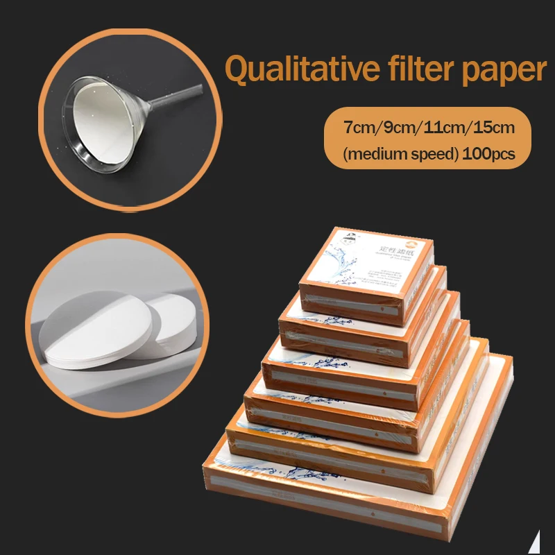 7cm/9cm/11cm 100szt Papier filtracyjny Analiza chemiczna Przemysłowe testowanie oleju Papier filtracyjny Papier filtracyjny oleju Laboratoryjny jakościowy