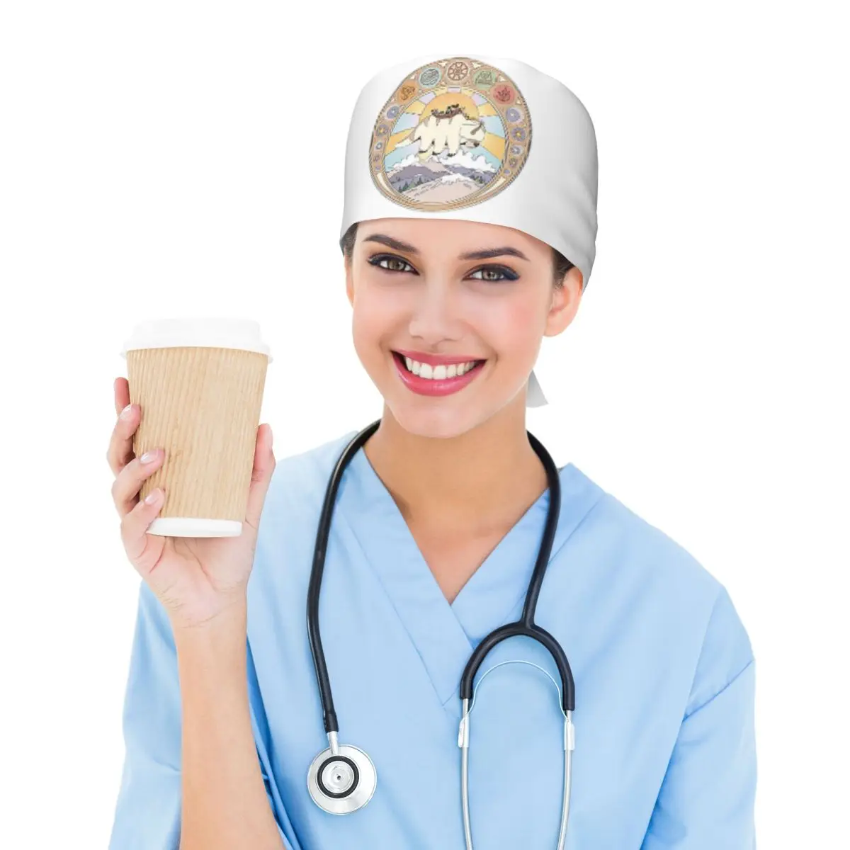 Team Avatar And Elements Design Scrub Hat Doctor Working Surgical Cap Men Women Adjustable Nursing Caps for Dentist