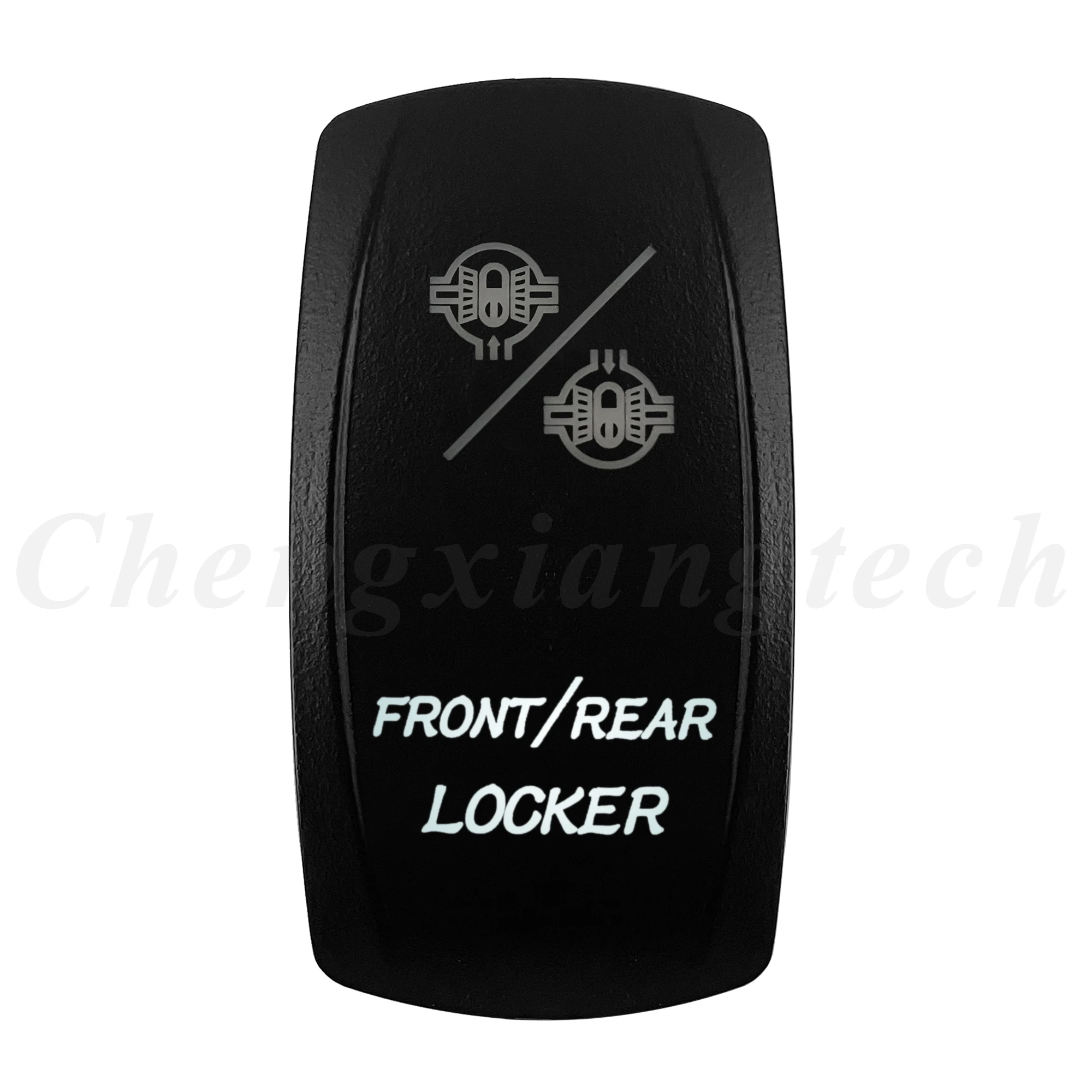 FRONT REAR DIFF LOCK White Led Rocker Switch 7 Pin / DPDT / On Off On 3 Position Waterproof IP68 Car Boat Rocker Switch