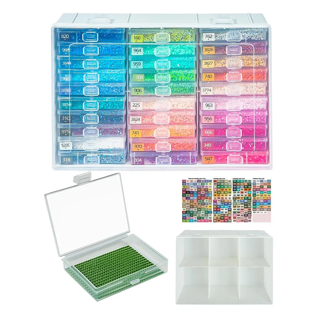 

30PCS Diamond Painting Trays with Lids ＆ Diamond Painting Storage, Diamond Painting Accessories for Diamond Art Beads