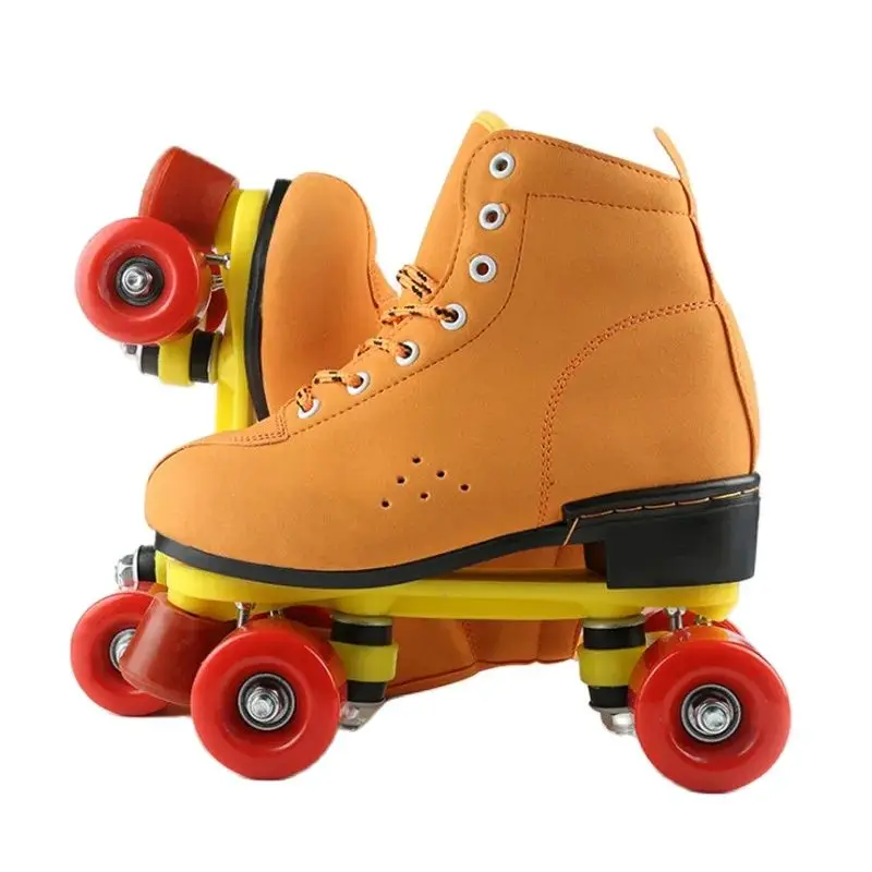 4-wheel Skates For Adults Skating Rink Double Row Roller Skate Shoes Flashing Pulley Sneakers With 4 Wheels Quad Skating Shoes