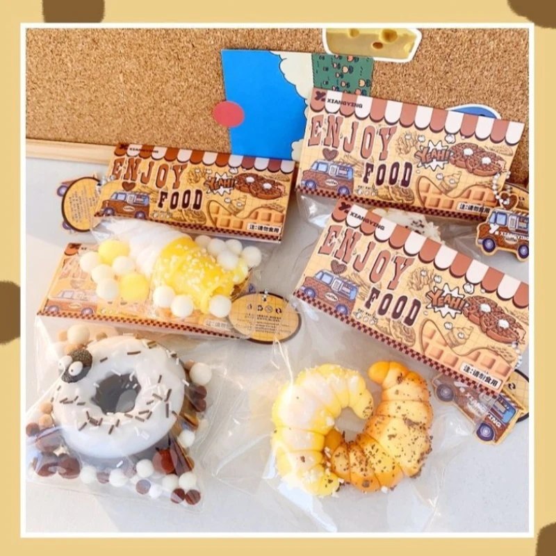 

Soft Sticky Decompression Toys: Squeeze Pinching Waffles, Donuts & Cat's Paw – Great Stress Relief Relax Items, Party Favors