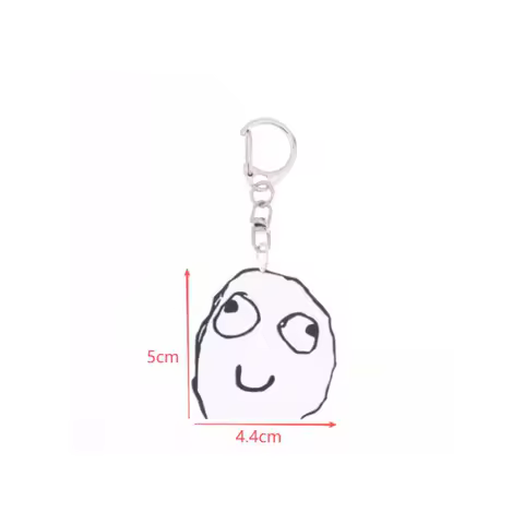 NEW 4Pcs Funny TrollFace Acrylic Keychain For Bag Haning Accessories Key Ring Pendant Jewelry Friends Gifts